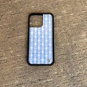 Wallflower Blue gingham phone case for iPhone 15 Pro Max